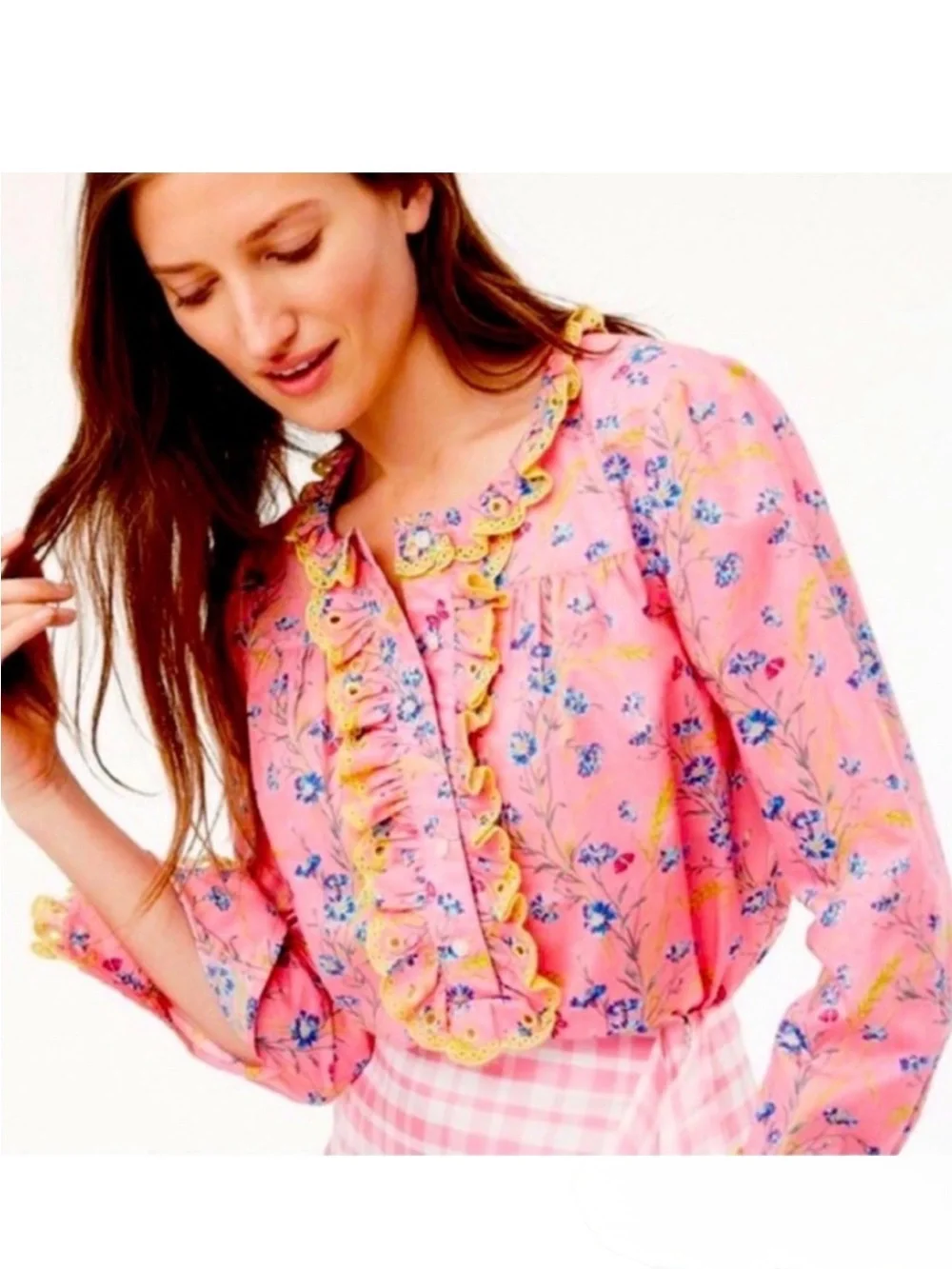 J Crew ruffle blouse. Size medium.